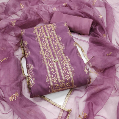 Peachmode Cotton Silk Embroidered Salwar Suit Material