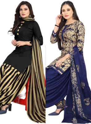 Threads Cotton Blend Printed Salwar Suit Material