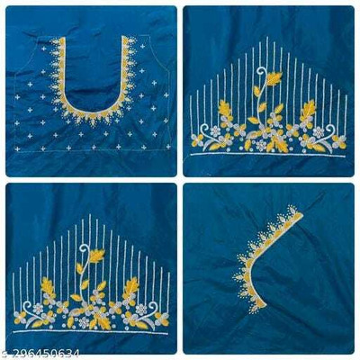AYONIJA Cotton Silk Solid, Embroidered Blouse Material