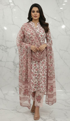 BEBA PRODUCTION HOUSE Cotton Blend Floral Print Suit Fabric