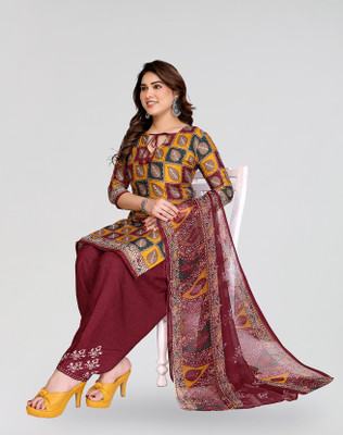 ANIRAV Crepe Printed Salwar Suit Material