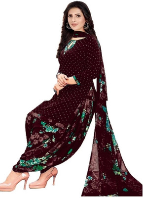 Nimidiya Crepe Floral Print Salwar Suit Material