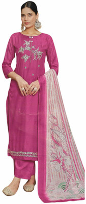 Soul Essence Pure Cotton Embroidered Salwar Suit Material