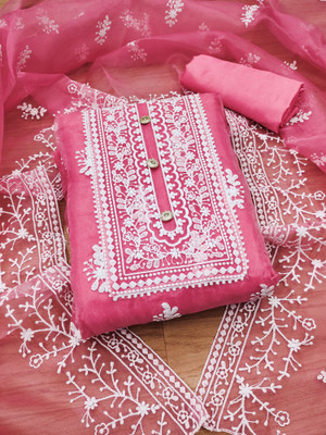 Nayanthara Trends Organza Embroidered Salwar Suit Material