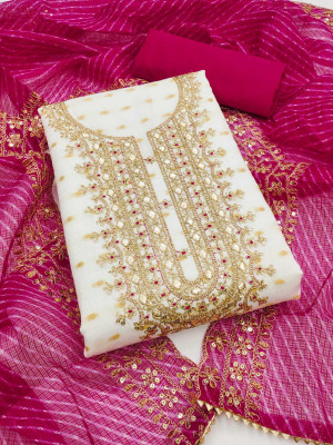 Mahakal Tex Chanderi Embroidered Salwar Suit Material