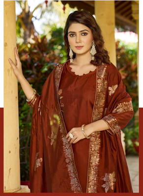 Kharatis Silk Blend Solid Salwar Suit Material