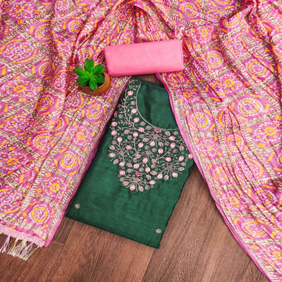 Peachmode Cotton Blend Embroidered Salwar Suit Material