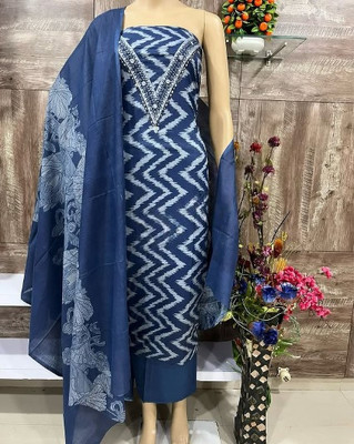 Meghdoot Textiles Pure Cotton Printed, Chevron/Zig Zag Salwar Suit Material