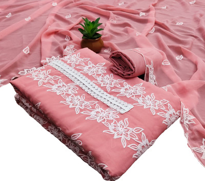 SYS Brand - Shop Your Style Georgette Embroidered Salwar and Dupatta Material