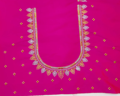 vishwambhari enterprise Pure Silk Embroidered Blouse Material