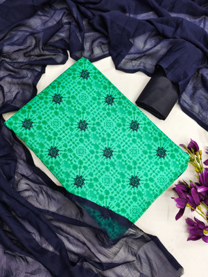 Ethnic Junction Cotton Blend Embroidered Salwar Suit Material