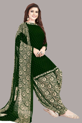 Nirvaan Crepe Solid, Floral Print, Printed, Geometric Print Salwar Suit Material