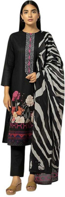 HYNS CREATION Pure Cotton Solid, Floral Print Salwar Suit Material