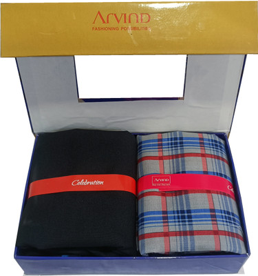 Arvind Cotton Blend Striped Shirt & Trouser Fabric