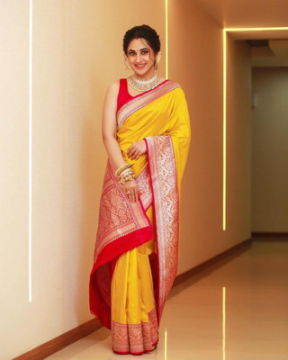 MJ TRENDZ Jacquard Solid Blouse Material