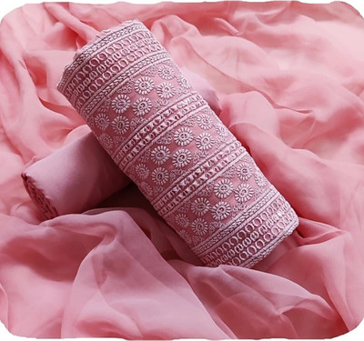 REET MAHAL Georgette Embroidered Salwar Suit Material