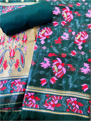 Houseofmayukh Silk Blend Floral Print Salwar Suit Material