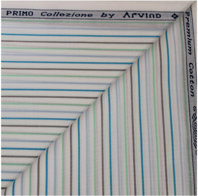 Arvind Pure Cotton Striped Shirt Fabric