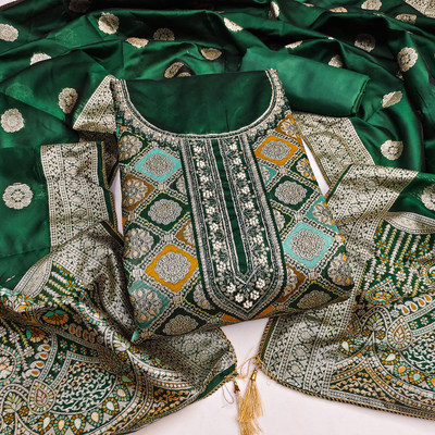 ShopGlobal Georgette Embroidered Salwar Suit Material