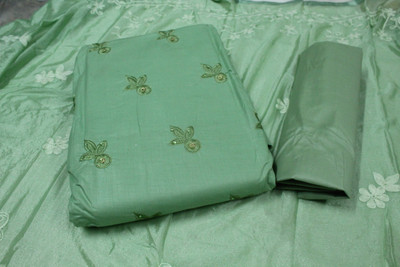 AniriFashions Cotton Blend Embellished Salwar Suit Material