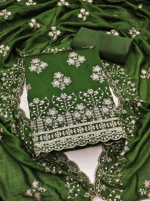 Divastri Silk Blend Embroidered Salwar Suit Material