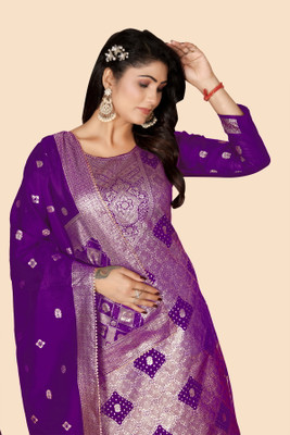 SHREE HARI FAB Art Silk Self Design Kurta & Palazzo Material