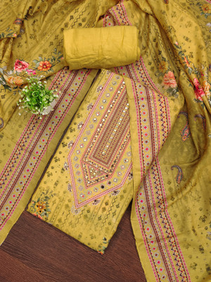 Saware Cotton Blend Printed Salwar Suit Material