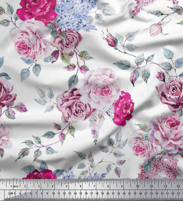 Soimoi Pure Cotton Floral Print Multi-purpose Fabric
