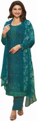 Soul Essence Crepe Embroidered Salwar Suit Material