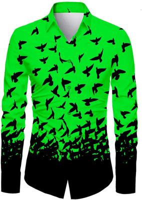 JRKENTERPRISE Men Printed Casual Light Green Shirt