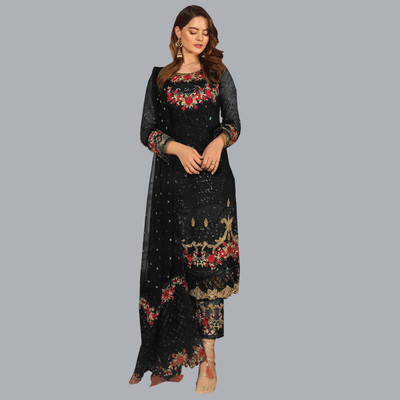 Pihu Fashion Net/Lace Embroidered Salwar Suit Material