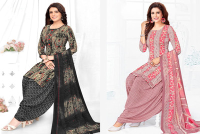 SIMPLYETHNIC Crepe Printed Salwar Suit Material