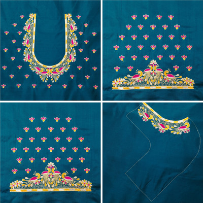 RAJVILASH Pure Silk Embroidered Blouse Material