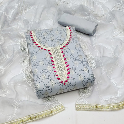 HERE&NOW Cotton Blend Printed Salwar Suit Material