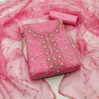 Tasrika Organza Embellished Salwar Suit Material