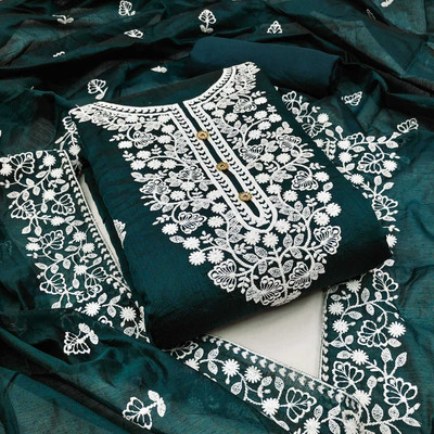 Vraj Textile Cotton Silk Self Design Salwar Suit Material