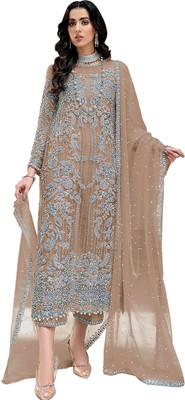 Fashion Care Organza Embroidered Salwar Suit Material
