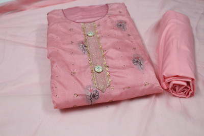 AniriFashions Silk Blend Embellished Salwar Suit Material