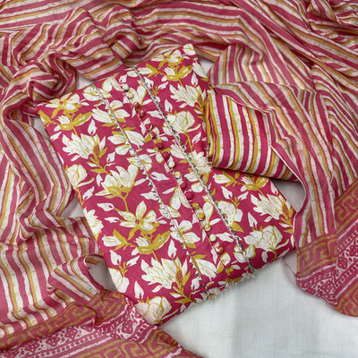 krishna boutique Pure Cotton Printed Salwar Suit Material