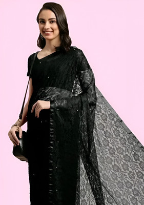 Vragi Net/Lace Embellished Blouse Material