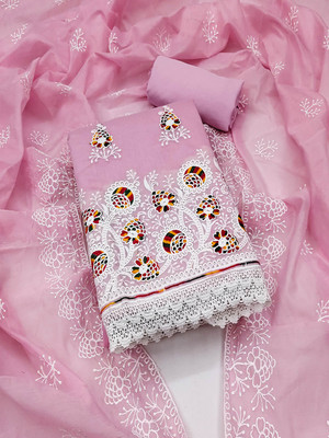 Peachmode Chanderi Embroidered Salwar Suit Material
