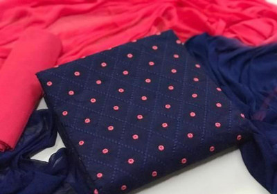 Stylecircle Cotton Blend Embroidered Kurta & Churidar Material