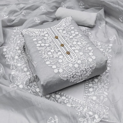 NEGRONISTAR Cotton Silk Embroidered Salwar Suit Material