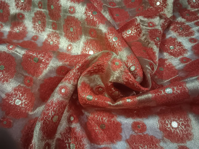 Divine Trends Art Silk Printed Blouse Material