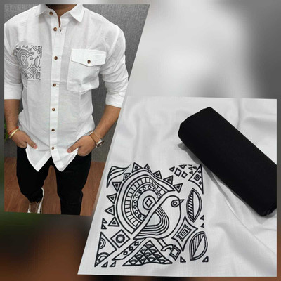 eharmesh enterise Cotton Blend Printed Shirt & Trouser Fabric
