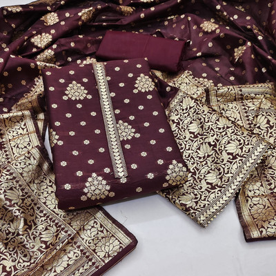 SWARNGANGA TEX Jacquard Embellished Salwar Suit Material