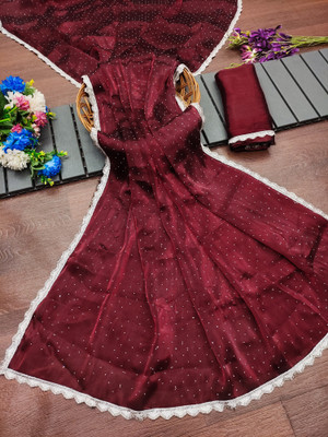 ZOYAL ENTERPRISE Embellished Bollywood Jimmy choo Saree(Maroon)