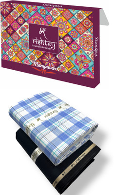 Rishtey Cotton Blend Solid, Checkered Shirt & Trouser Fabric