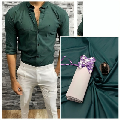 jay mataji kapad kendra Pure Cotton Solid Shirt & Trouser Fabric
