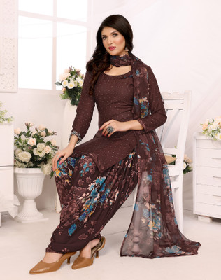 YASHIKA Crepe Floral Print Salwar Suit Material